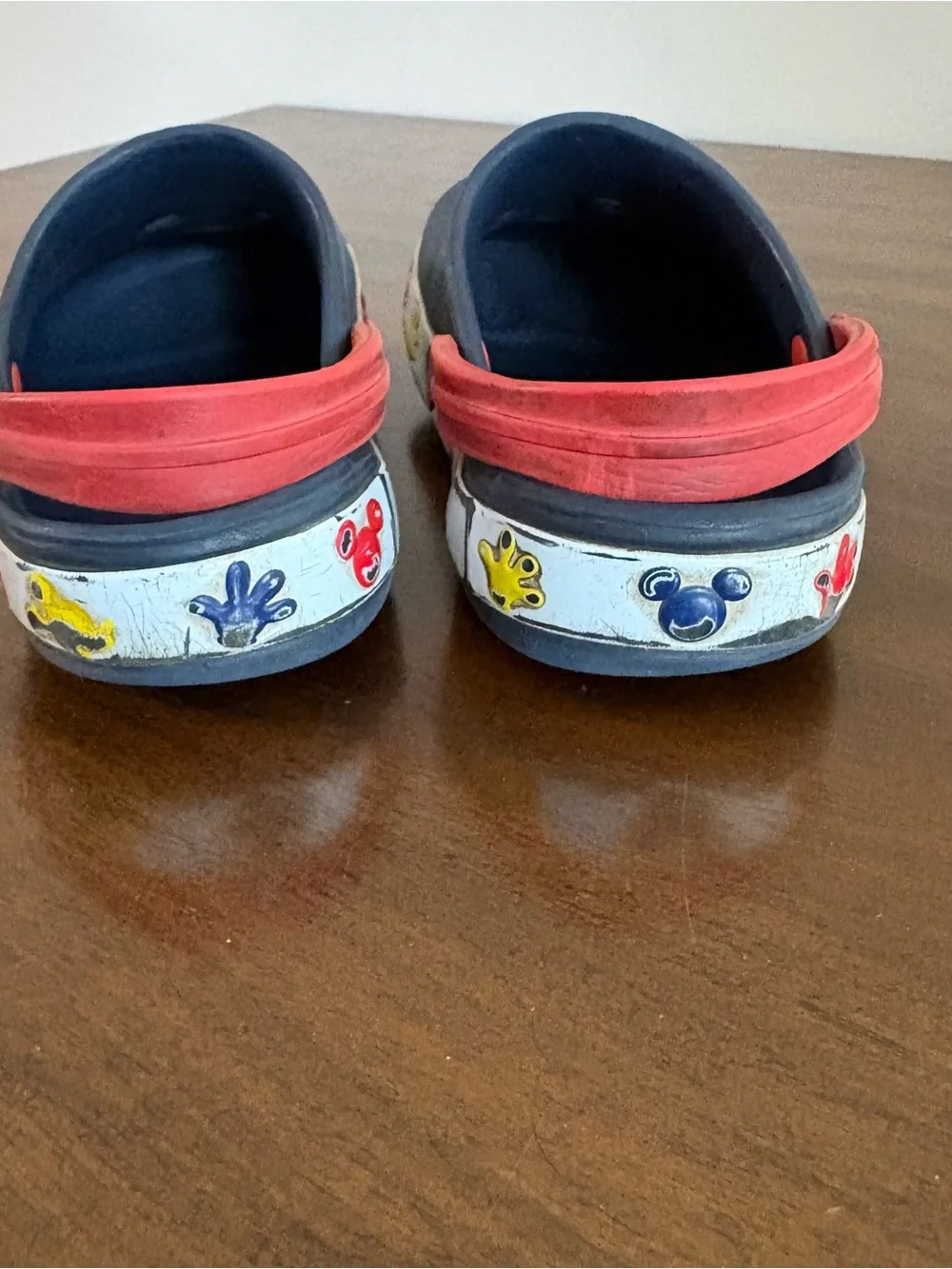 Crocs Kids Sandals Size 11 Blue Mickey Mario Fair Condition Beach Play